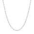 Silver Bezel Station Paper Clip Chain Necklace